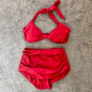 Red vintage style bikini
